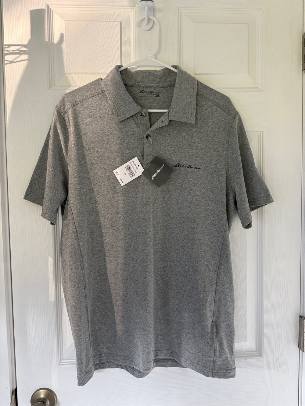 Eddie Bauer Men’s Heather Gray Short-Sleeve Polo